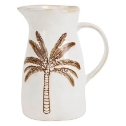 Pichet en grès palmier terracotta et écru 1.5L - Nomadea