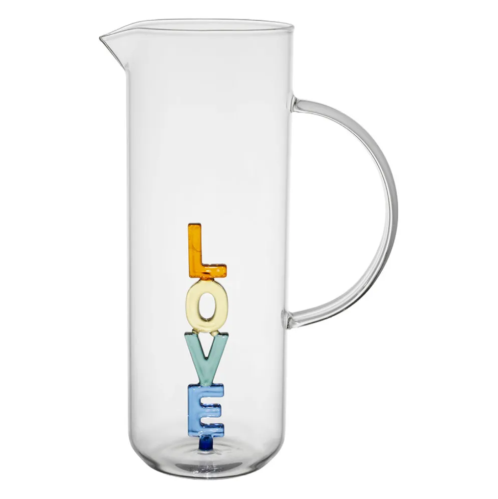 Pichet "love" en verre 1L - Colorea