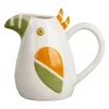 Pichets oiseaux en grès vert et moutarde 1.1L - Calao