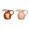 Pichets oiseaux x2 en grès terracotta et rose pâle 90cl - Calao