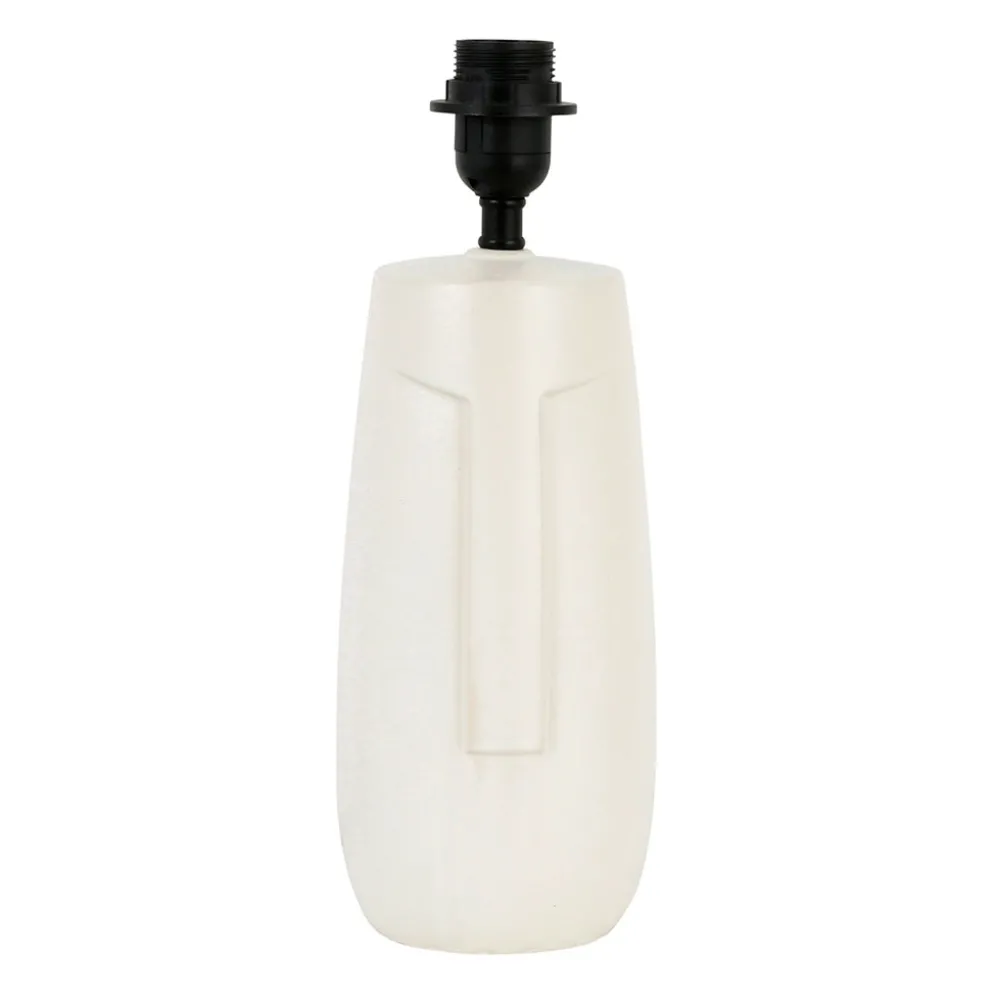 Pied de lampe visage en porcelaine blanc h35cm E27