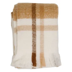 Plaid en tissu beige 170x130cm - Klosen