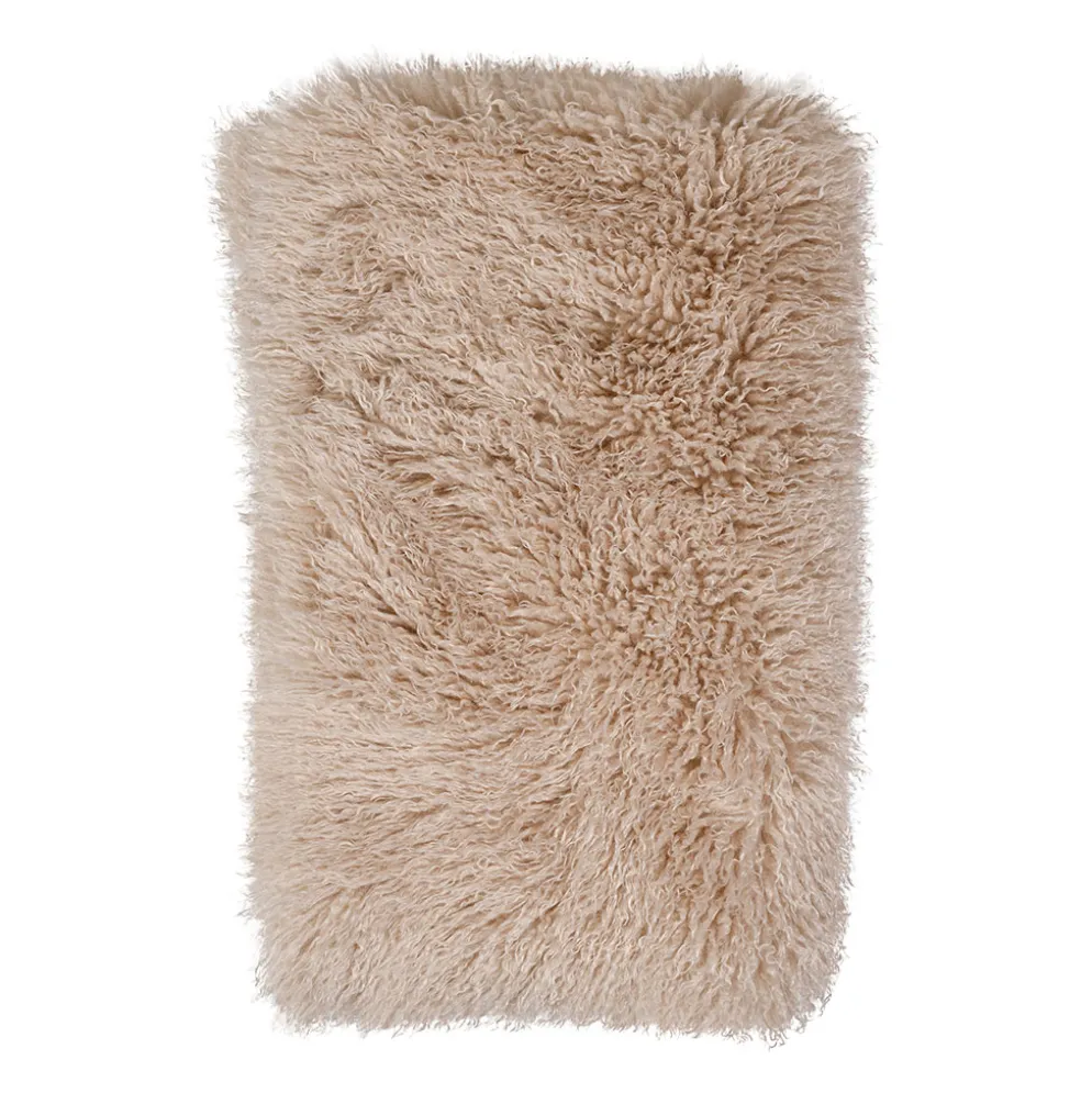 Plaid en tissu beige 170x130cm - Refuge