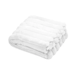 Plaid en tissu blanc 130x160cm - Polary