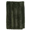Plaid en tissu kaki 170x130cm - Solene