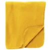 Plaid polaire en tissu jaune 130x160cm - Dex