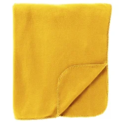 Plaid polaire en tissu jaune 130x160cm - Dex