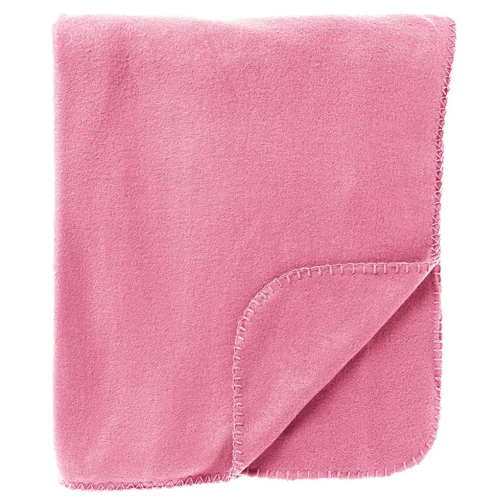 Plaid polaire en tissu rose 130x160cm - Dex