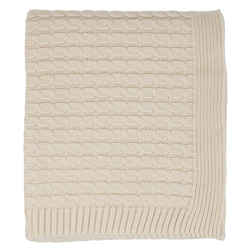 Plaid pour enfant en coton écru 90x70cm - Clodi