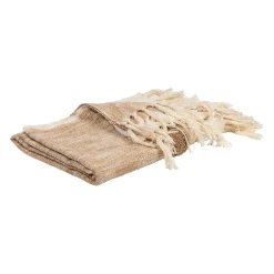 Plaid tufté en coton beige et écru 170x130cm - Klosen