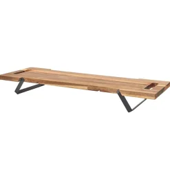 Planche sur pied en acacia naturel et noir 55x18cm