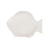 Plat blanc 33.5x25cm en faience - poisson
