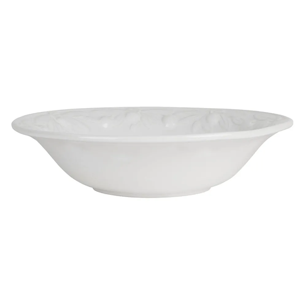 Plat creux en faïence blanc d32.5cm - Olivier
