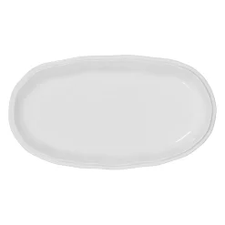 Plat en faïence blanc 43x24cm - Darcy