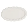 Plat ovale en grès écru moucheté 33x19cm - Organic