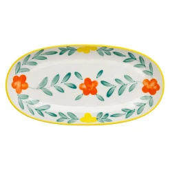 Plat ovale en grès multicolore 31x15cm - Bellagio