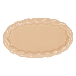 Plat ovale en grès nude 33x19cm - Organic