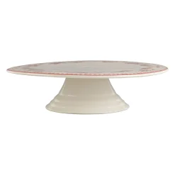 Plat sur pied en faïence bordeaux d32cm - Faustine