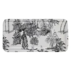 Plateau en fer noir et blanc 30x15cm - Mocoa