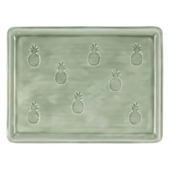 Plateau en fer vert 40x30cm - Allegra