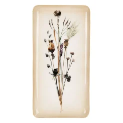 Plateau fleur en fer multicolore 15.5x30.5cm - Floral