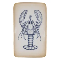 Plateau homard en fer bleu 16x25cm - Bord de mer