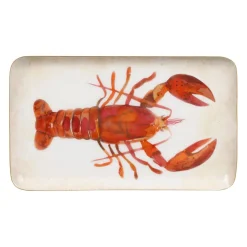 Plateau homard en fer corail 26x16cm - Bord de mer
