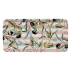 Plateau olive en fer rayé rose et blanc 30x15cm - Solencia