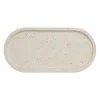 Plateau ovale en ciment écru moucheté 25x12cm - Organic
