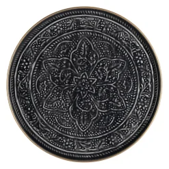 Plateau rond en fer anthracite d36cm - Arabise