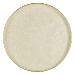 Plateau rond en fer écru et doré d36cm - Baroque