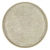 Plateau rond en fer grège d36cm - Arabise