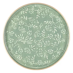Plateau rond en fer sauge d36cm - Baroque