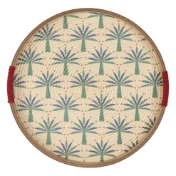 Plateau rond en panneau de bois multicolore d35cm - Mocoa