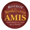 Plateau rond rouge et jaune d33cm - Bistrot Des Amis
