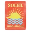 Plateau "Soleil" en fer corail 30x40cm - Solencia