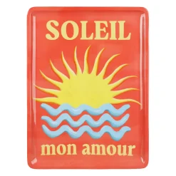 Plateau "Soleil" en fer corail 30x40cm - Solencia