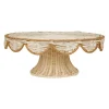 Plateau sur pied en rotin blanc cassé d34cm - Fantine