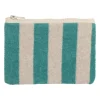 Pochette en coton rayée émeuraude et blanc - Palma
