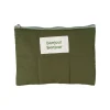Pochette en tissu matelassé vert - Quilted
