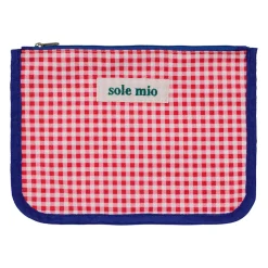 Pochette en tissu rouge et bleu - Plouf&Sun