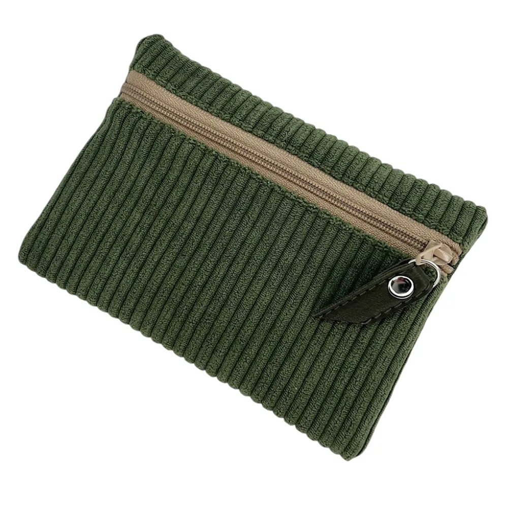 Pochette en velours kaki