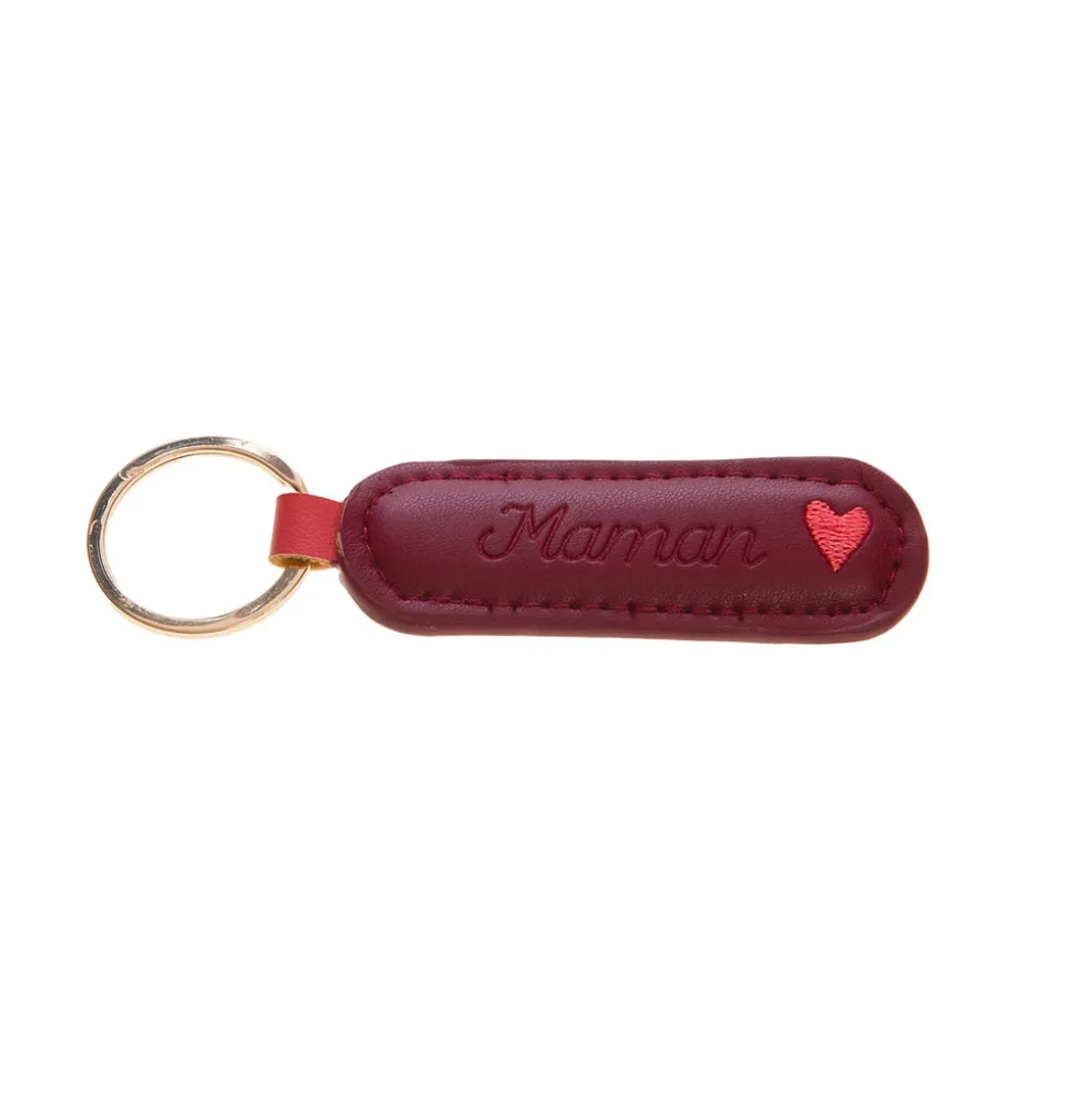 Porte clés "maman" effet cuir violet - Ella