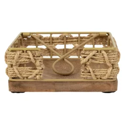 Porte serviettes en corde de jute naturel 18x18cm