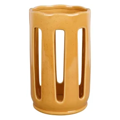 Porte ustensiles en grès moutarde h20cm - Organic