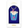 Porte-clés pop corn en émail bleu