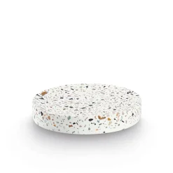 Porte-savon en ciment blanc d12cm