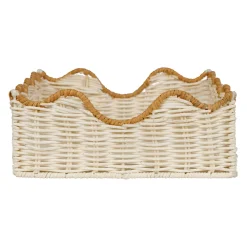 Porte-serviettes en rotin blanc cassé 20x20cm - Fantine