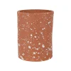 Porte-ustensiles en grès moucheté terracotta et écru h12cm - Epura