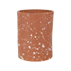 Porte-ustensiles en grès moucheté terracotta et écru h12cm - Epura